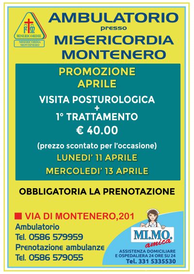 Ambulatorio presso Misericordia di Montenero: le nostre offerte per APRILE 2022