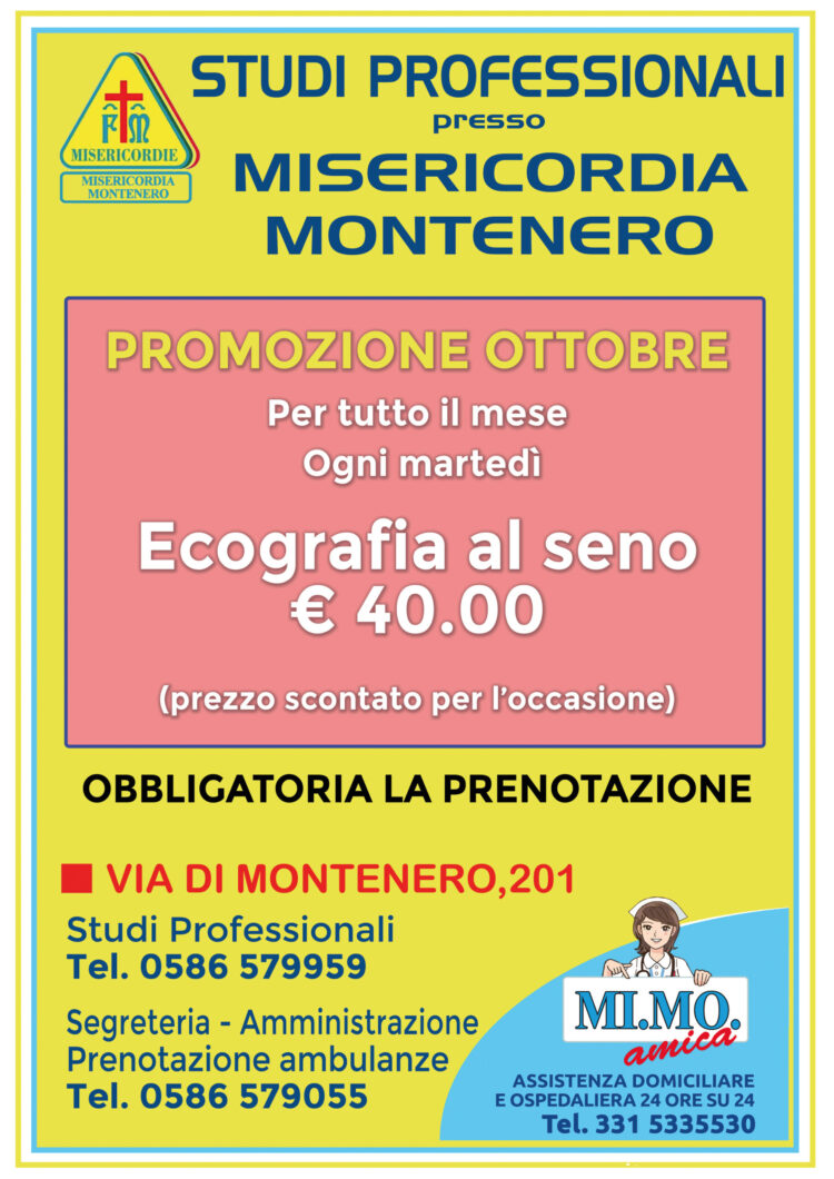 Studi Professionali presso Misericordia di Montenero: le nostre offerte per il mese di OTTOBRE 2023